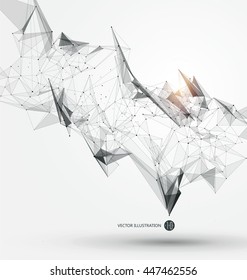 Abstract graphic consisting of points, lines and connection, Internet technology.