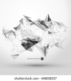 Abstract graphic consisting of points, lines and connection, Internet technology.