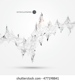 Abstract graphic consisting of points, lines and connection, Internet technology.