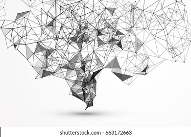 Abstract graphic consisting of points, lines and connection, Internet technology.