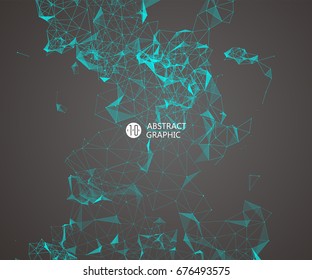 Abstract graphic consisting of points, lines and connection, Internet technology.
