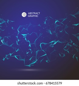 Abstract graphic consisting of points, lines and connection, Internet technology.