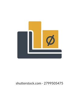 Abstract graphic depicting statistical data with a null indicator. Clean design for business analytics and reporting presentations.
