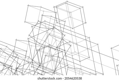 Abstract graphic design 3d drawing