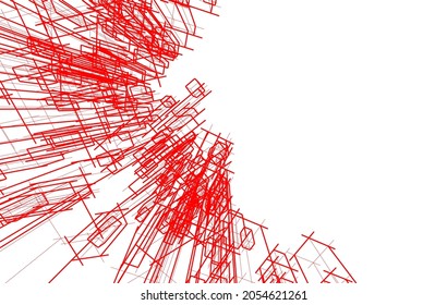 Abstract graphic design 3d drawing