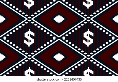 Abstract graphic design of background, ethnic fabric pattern or modern design. Vector illustration.