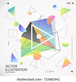 Abstract graphic design consisting of geometric figures.