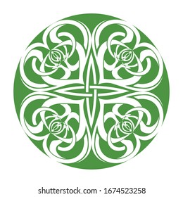 Abstract graphic design element inspired by Celtic knot, vector