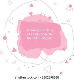 Abstract graphic design elements. Pink pastel colour. Vector illustration for logo design, website, presentation, background, cover design etc. 
