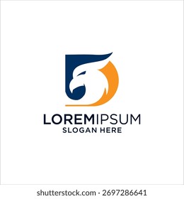 Diseño gráfico Abstractas con cabeza de pájaro dentro del elemento de forma con texto y eslogan sobre fondo blanco