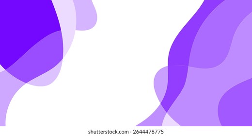 Diseño gráfico Abstractas con Formas fluidas y superpuestas de púrpura claro y un tono más claro de púrpura sobre fondo blanco