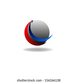 Abstract graphic design - globe with arrows