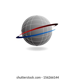 Abstract graphic design - globe with arrows