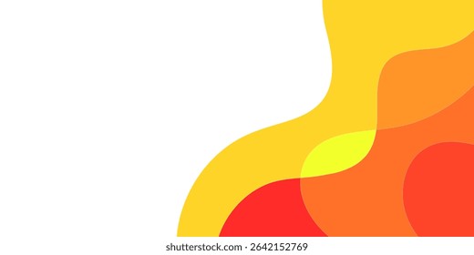 Abstract graphic design with overlapping curved shapes of warm colors