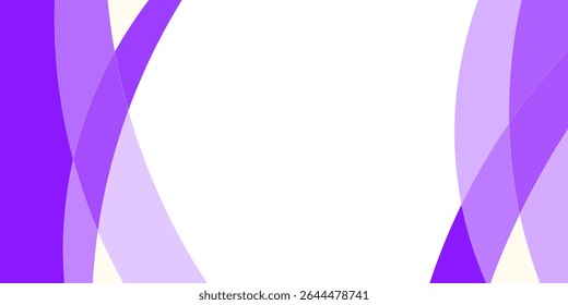 Design gráfico abstrato com formas roxas sobrepostas, curvas e sombreadas