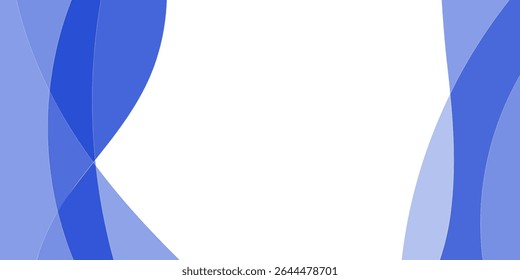 Abstract graphic design with overlapping, flowing, light-blue and darker-blue curved shapes on a white background