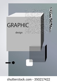 abstract graphic design packaging , Blocks on a gray background