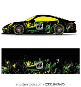 Diseño gráfico abstracto de pegatinas de vinilo para carreras de carros de carreras