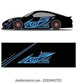 Abstract graphic design of racing vinyl sticker for racing car advertising