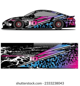 
Abstract graphic design of racing vinyl sticker for racing car advertising