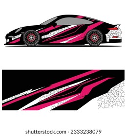 
Abstract graphic design of racing vinyl sticker for racing car advertising