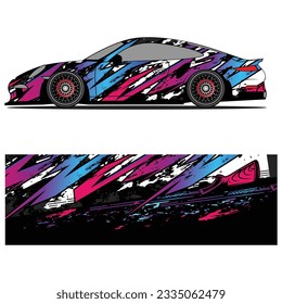 
Abstract graphic design of racing vinyl sticker for racing car advertising