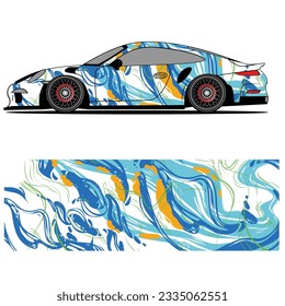 
Abstract graphic design of racing vinyl sticker for racing car advertising