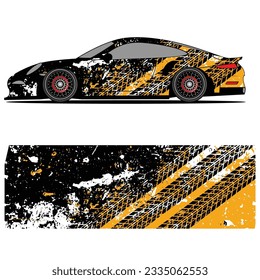 
Abstract graphic design of racing vinyl sticker for racing car advertising
