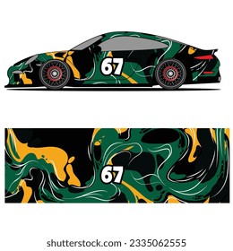 
Abstract graphic design of racing vinyl sticker for racing car advertising