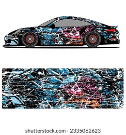 
Abstract graphic design of racing vinyl sticker for racing car advertising