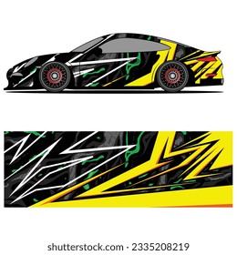 

Abstract graphic design of racing vinyl sticker for racing car advertising