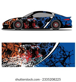 

Abstract graphic design of racing vinyl sticker for racing car advertising