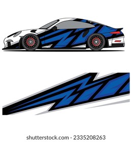 

Abstract graphic design of racing vinyl sticker for racing car advertising