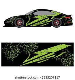 Diseño gráfico abstracto de pegatinas de vinilo para carreras de carros de carreras