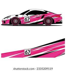 Abstract graphic design of racing vinyl sticker for racing car advertising