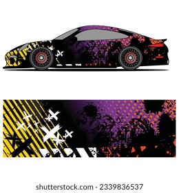 Abstraktes grafisches Design von Racing-Vinyl-Aufklebern für Rennwagenwerbung