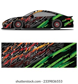 Abstraktes grafisches Design von Racing-Vinyl-Aufklebern für Rennwagenwerbung