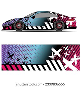 Diseño gráfico abstracto de pegatinas de vinilo para carreras de carros de carreras