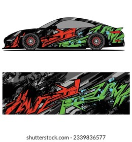Diseño gráfico abstracto de pegatinas de vinilo para carreras de carros de carreras