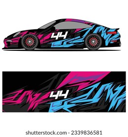 Diseño gráfico abstracto de pegatinas de vinilo para carreras de carros de carreras