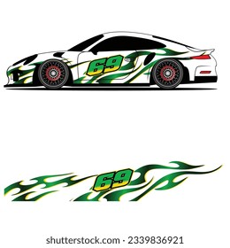 
Abstract graphic design of racing vinyl sticker for racing car advertising