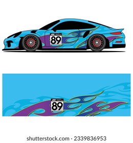 
Abstract graphic design of racing vinyl sticker for racing car advertising