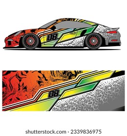 
Abstract graphic design of racing vinyl sticker for racing car advertising