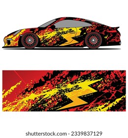 Abstraktes grafisches Design von Racing-Vinyl-Aufklebern für Rennwagenwerbung