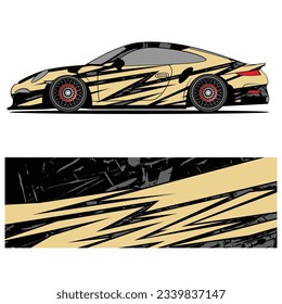 Abstract graphic design of racing vinyl sticker for racing car advertising