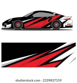 Abstract graphic design of racing vinyl sticker for racing car advertising