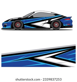 Abstract graphic design of racing vinyl sticker for racing car advertising