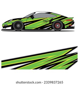 Abstract graphic design of racing vinyl sticker for racing car advertising