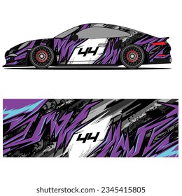 Abstract graphic design of racing vinyl sticker for racing car advertising