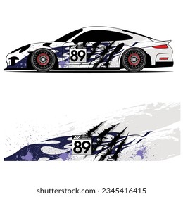 Diseño gráfico abstracto de pegatinas de vinilo para carreras de carros de carreras